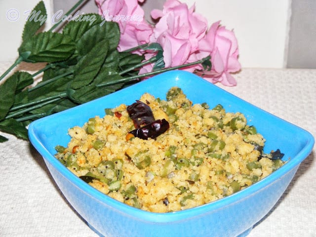 Beans Paruppu usilli served with flowers 