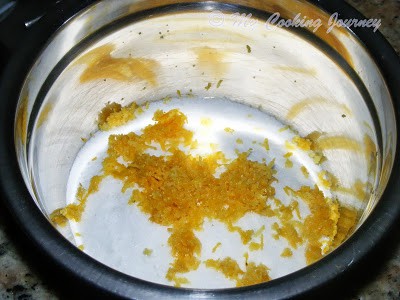 Lemon zest in a large bowl.