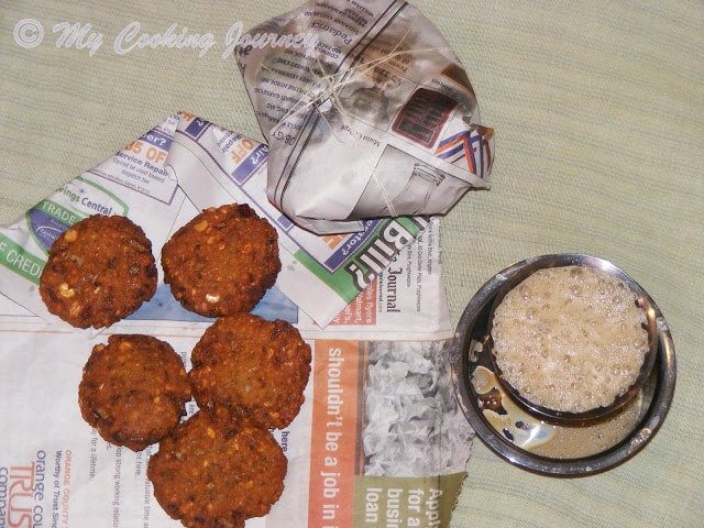 Masala Vadai with filter coffee