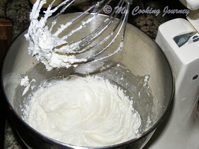 Mixing ingredients with stand mixer