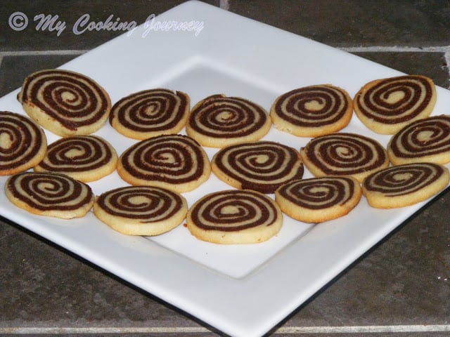 Pinwheel Cookies served in a dish