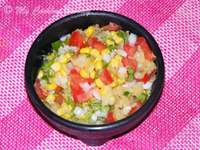 Corn Pineapple Salsa Salad in bowl