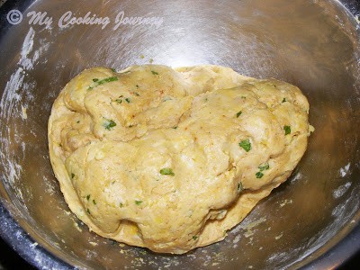 Add the Radish Parata ingredients and knead the dough