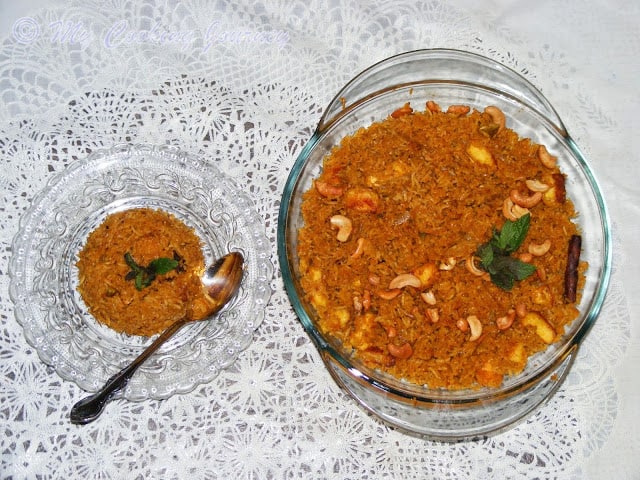 Paneer Pulao in a bowl and in a small dish.