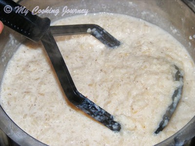 cooked and mashed rice
