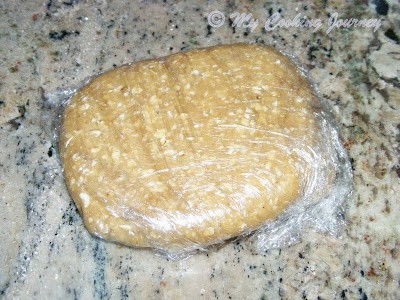 Dulce de leche dough wrapper in plastic wrap