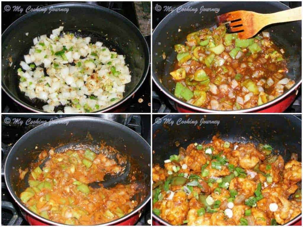 Step by step procedure to make Cauliflower Manchurian