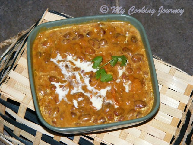 Rajma masala served in a Dish