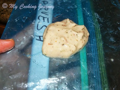 Batter on a ziploc bag