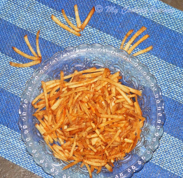 Yuca Chips in a glass bowl