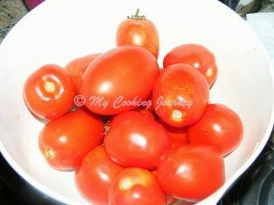 plump red tomatoes from garden