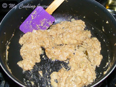 Add the ground paste in a pan