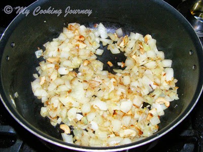 Frying the vegetables in a pan