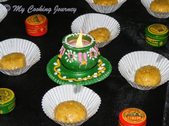 Doodh peda in cupcake liners