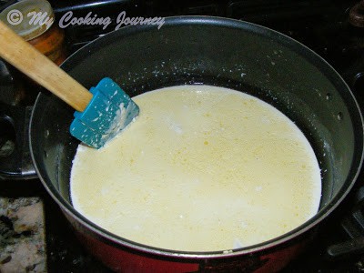 Add heavy cream simmer it