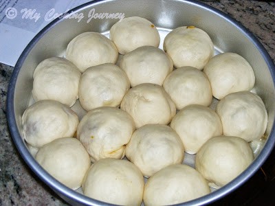 Round ball in a round cake tin.