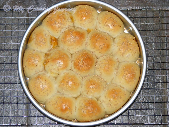 Savory Honey Comb Buns in a tin.