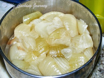 Onion cooked in water