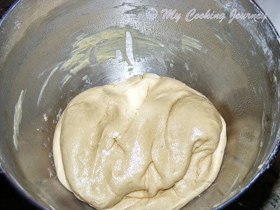 Making dough in a bowl