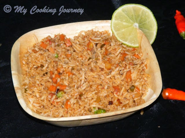 Tawa Pulao in a bowl.