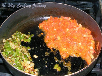 Added chopped tomato in the pan.