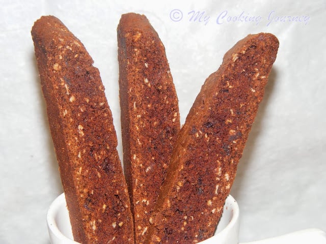 Chocolate and Oats Biscotti ready to eat.