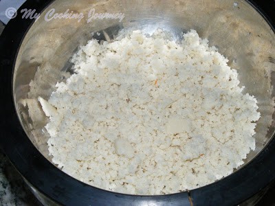 Crumbled leftover idlis in a bowl