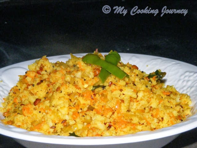 Idli Upma served in a plate