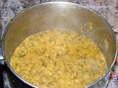 Cooking the dal with water
