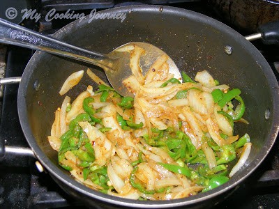 Spreading the ingredients in a pan