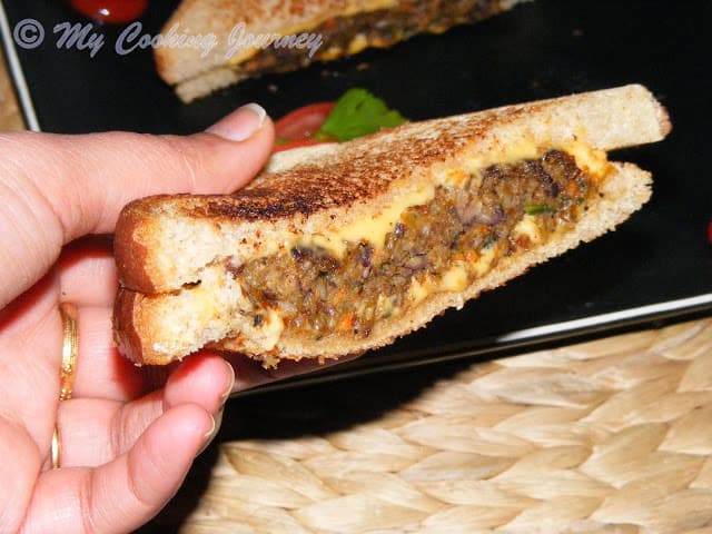 Bulgur Black bean Vegetable Burger in hand