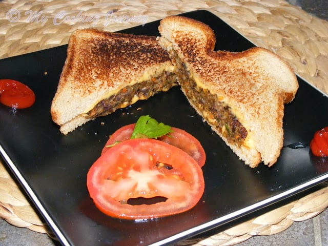 Bulgur Black bean Vegetable Patties served in a dish