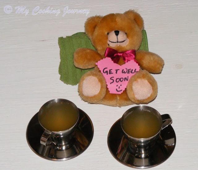Honey Lemon and Ginger Tea is ready and served