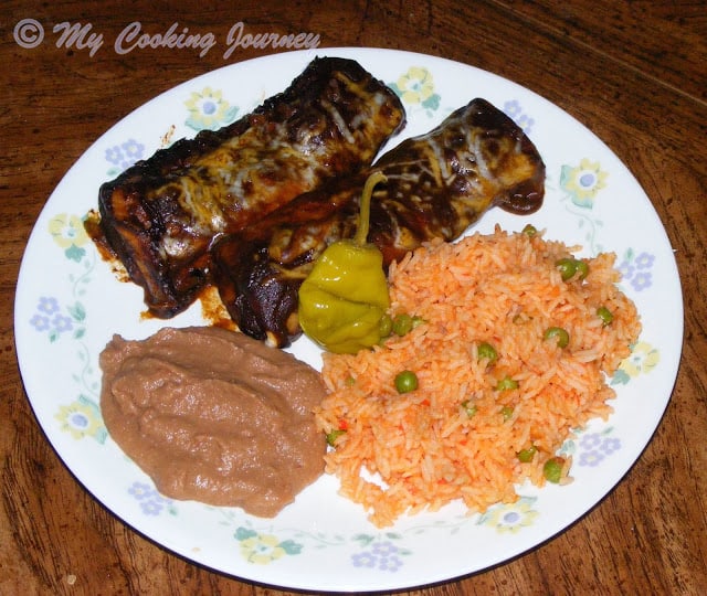 Mexican Rice served with enchilades
