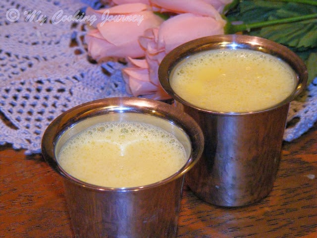 Turmeric milk in a glass