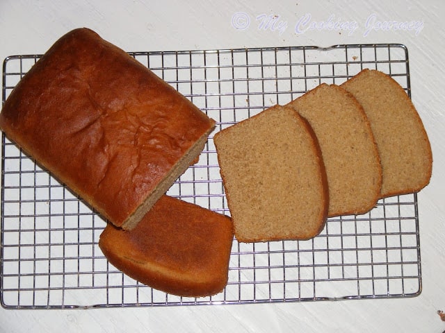 Whole Wheat Sandwich Bread served on wire rack