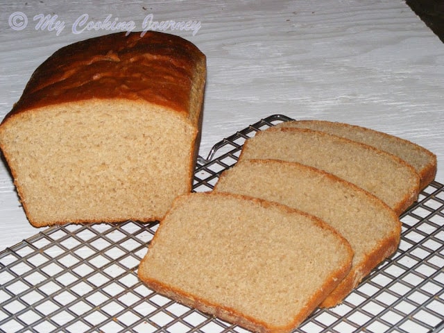 100% Whole Wheat Sandwich Bread is ready to serve