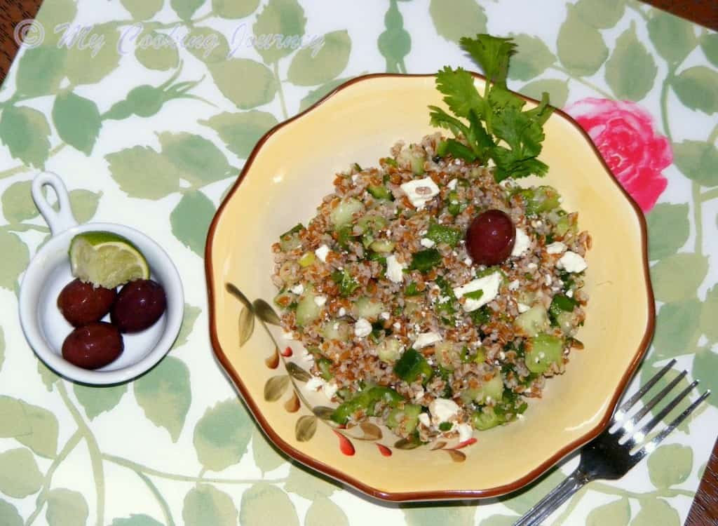 Bulgur Salad is ready and served.