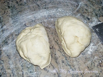 Dough in 2 shapes.