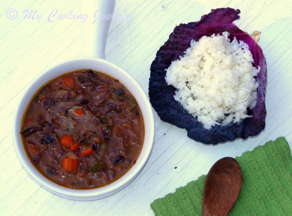 Curried Cabbage in a bowl