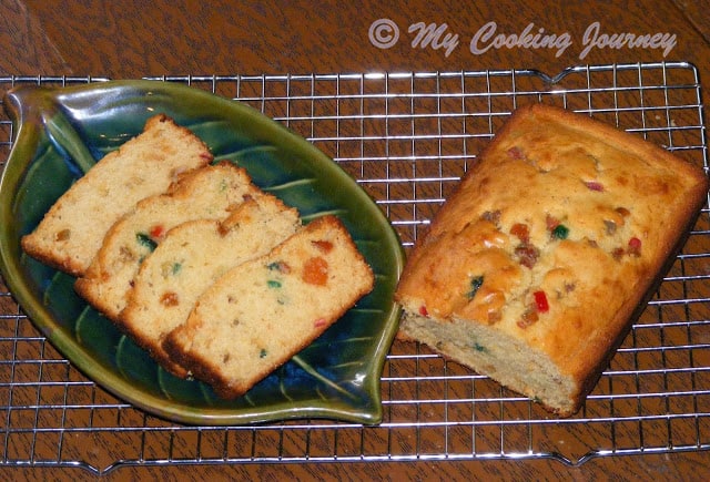 Fruit Cake is ready and served in a dish