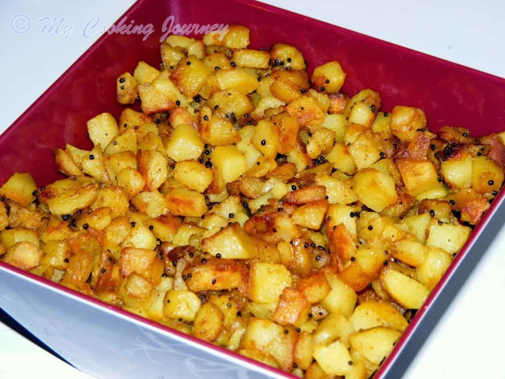 Potato curry in a bowl