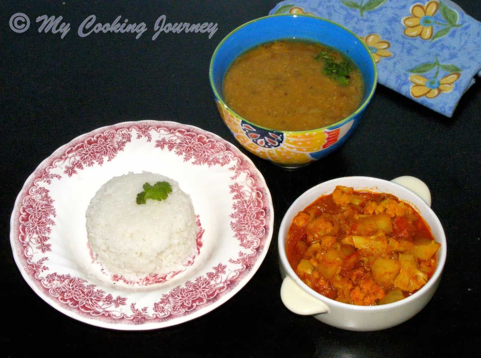 Dal Bhaat Tarkari – National Dish of Nepal (Rice, lentils and Vegetables) Dal Bhaat Tarkari %%