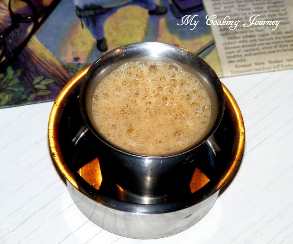 Filter coffee in a cup