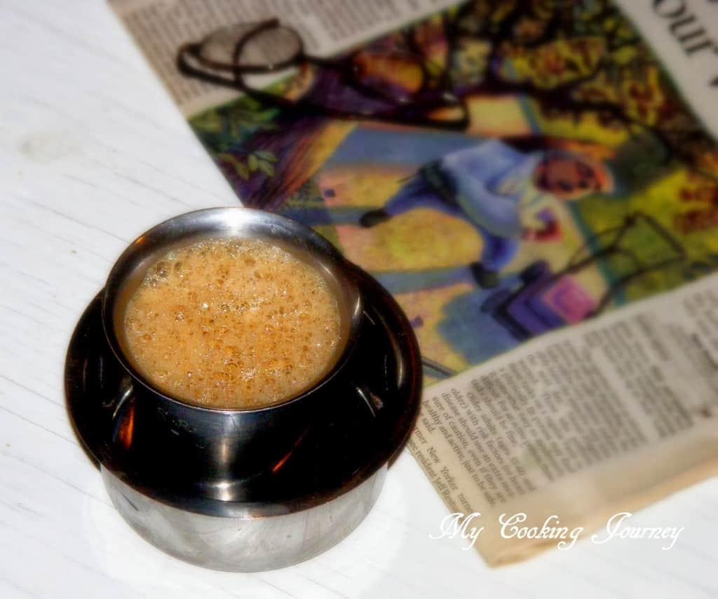 South Indian Filter coffee in a cup