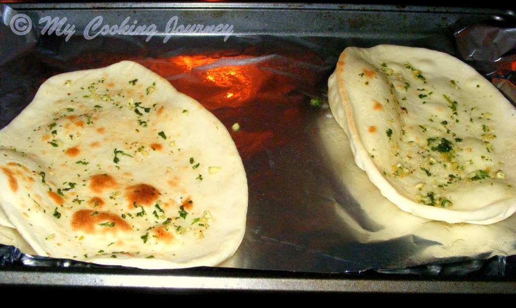 Garlic Naan in the oven