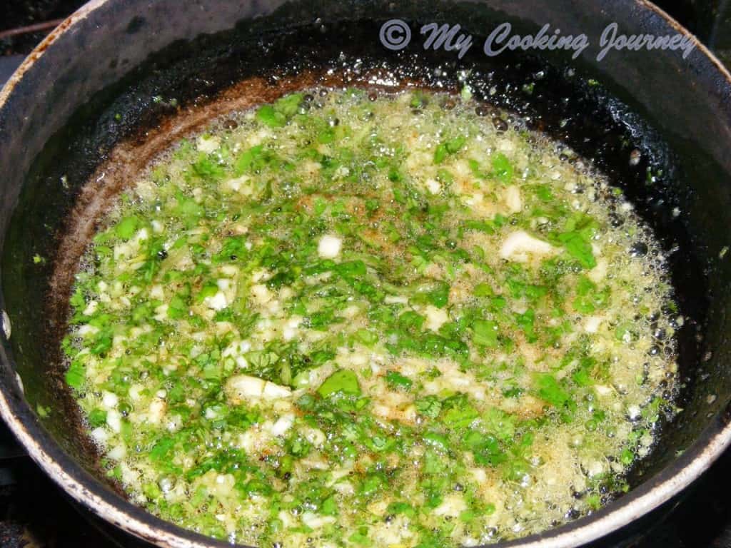 Frying butter garlic