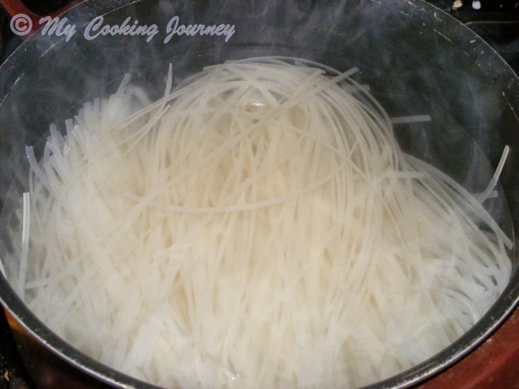 Boiling the Noodles in a pot