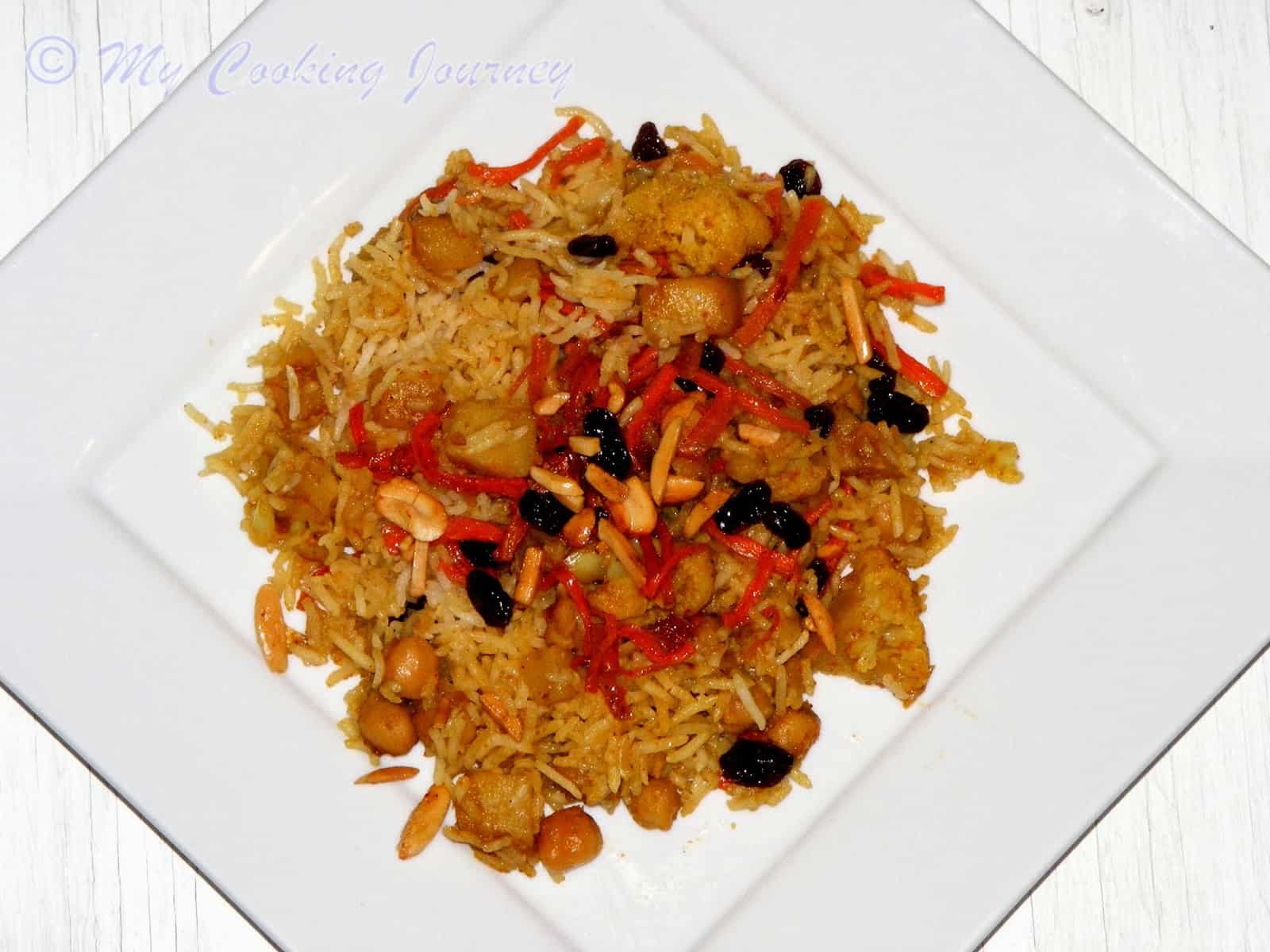 Quabuli Pulao / Kabuli Pulao – National Dish of Afghanistan (Vegetarian) Quabuli Pulao %%