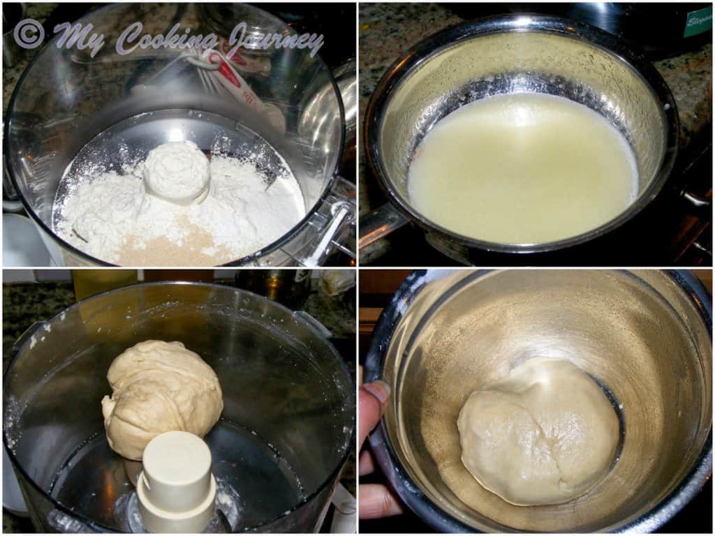 Making dough in a bowl